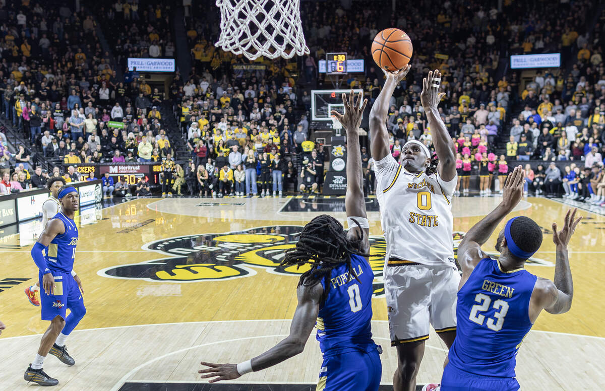 Karon Boyd makes the first of two back to back clutch baskets lates in the game during the second half against Tulsa at Koch Arena on Saturday night.