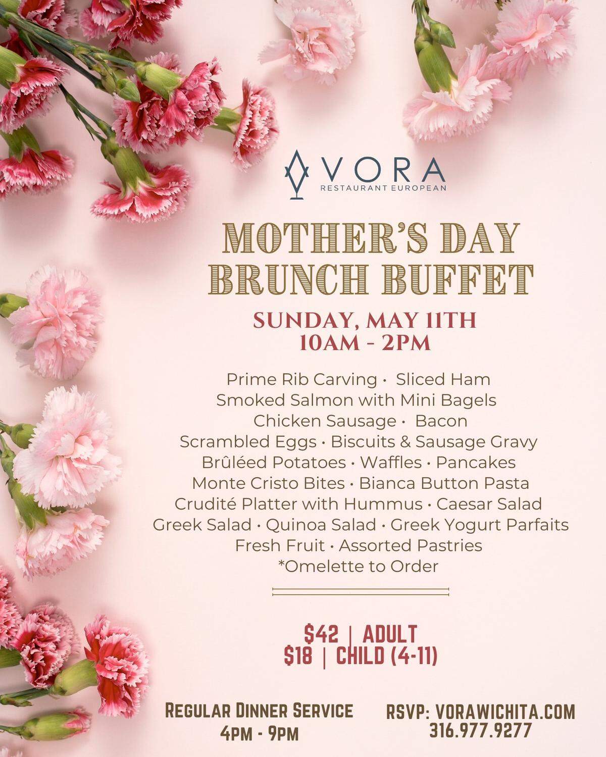 The 2025 Mother’s Day brunch flier for Vora