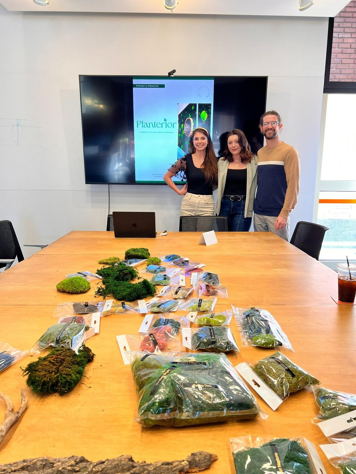 Hannah Critchlow, left, and Heather and Slade Giesen of the new Planterior plant design company.