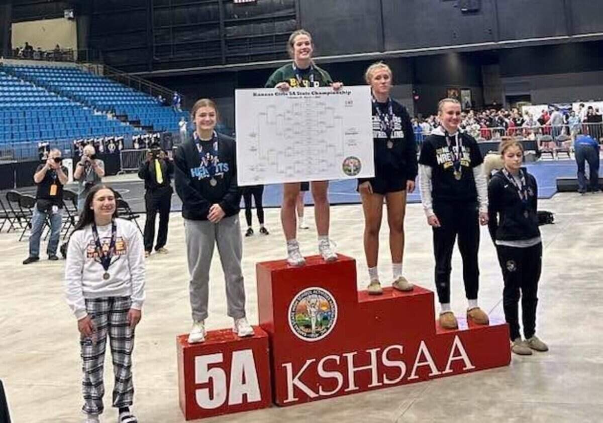 Bishop Carroll senior Alexis Means completed an undefeated season by winning the 140-pound title at the Class 5A state meet.