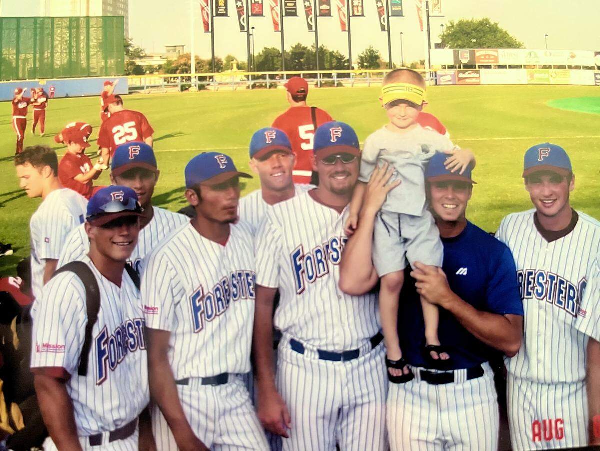 Spencer Olmstead, a Derby graduate, was a 4-year-old boy who was a bat boy for the Santa Barbara Foresters in 2004. He was a recipient of the team’s “Hugs for Cubs” program in Wichita.