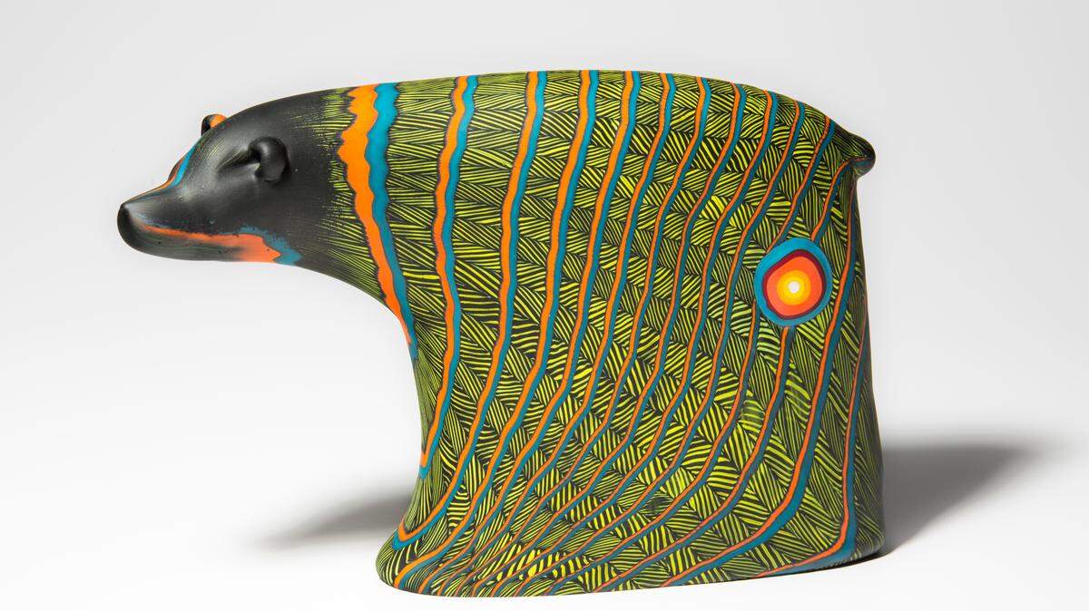 Lummi Lightning Bear by native artist Dan Friday is among the art on display at the Wichita Art Museum’s new exhibit. Friday is giving an artist talk at the museum at 2 p.m. on Sunday, June 11.