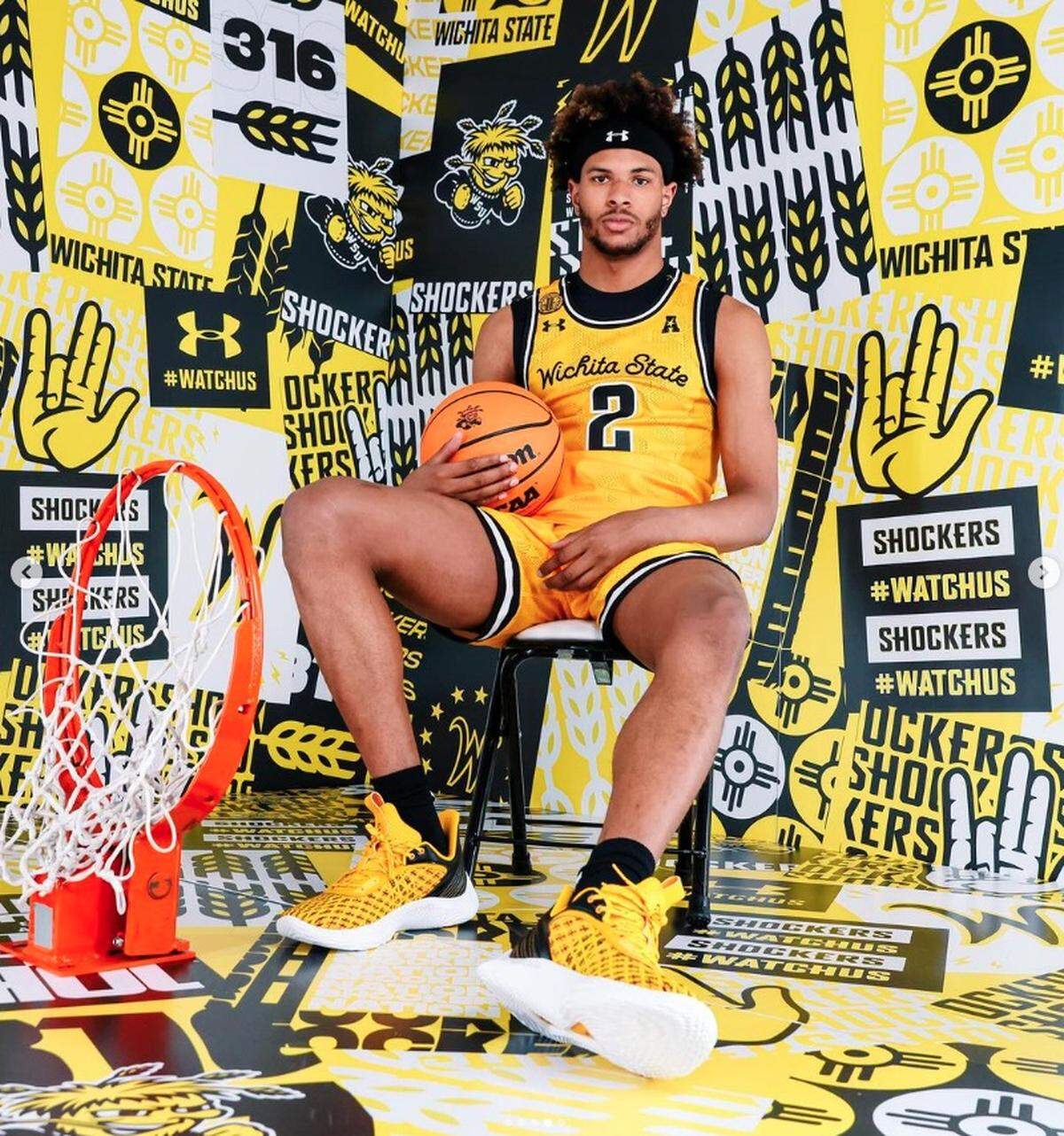 Saint Peter’s forward Corey Washington on his official visit to Wichita State on Wednesday.