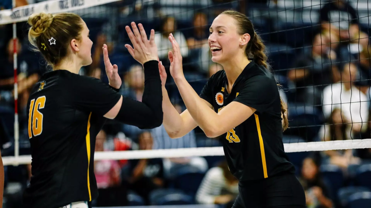 Morgan Stout helped the Wichita State volleyball team win its first AAC tournament championship this season and its first NCAA bid since 2017.