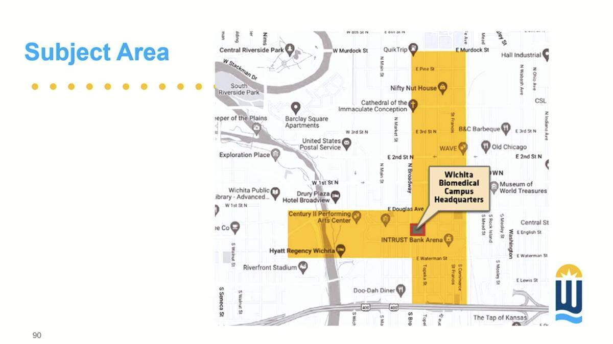 The Wichita City Council donated 1.9 acres of downtown land at 214 S. Topeka and 200 S. Broadway for the construction of the WSU-KU biomedical campus.