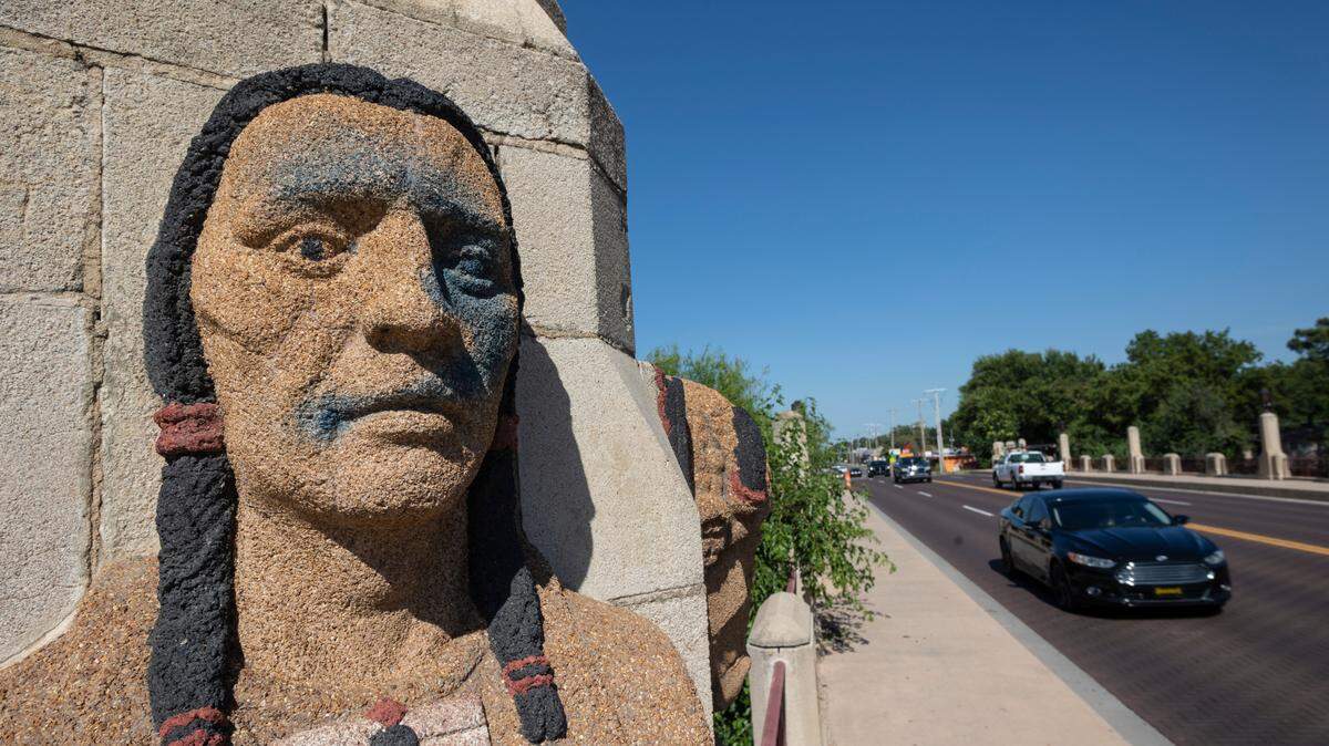 The Carthalite artwork on the Minisa Bridge on 13th Street near North High School was vandalized recently.