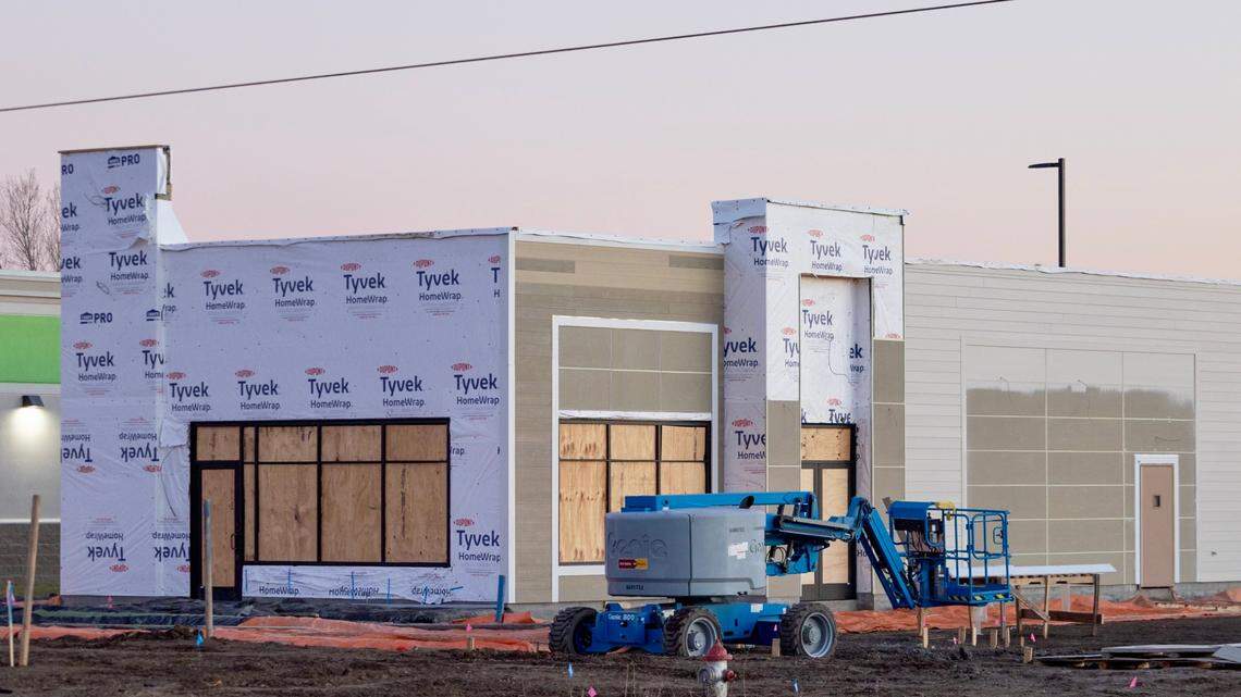 The building going up at 53rd North and Meridian will house a new Taco Bell.
