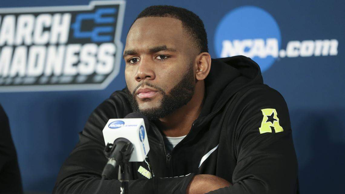 Wichita State's Shaq Morris answers a question during the NCAA Tournament media session Thursday in San Diego.