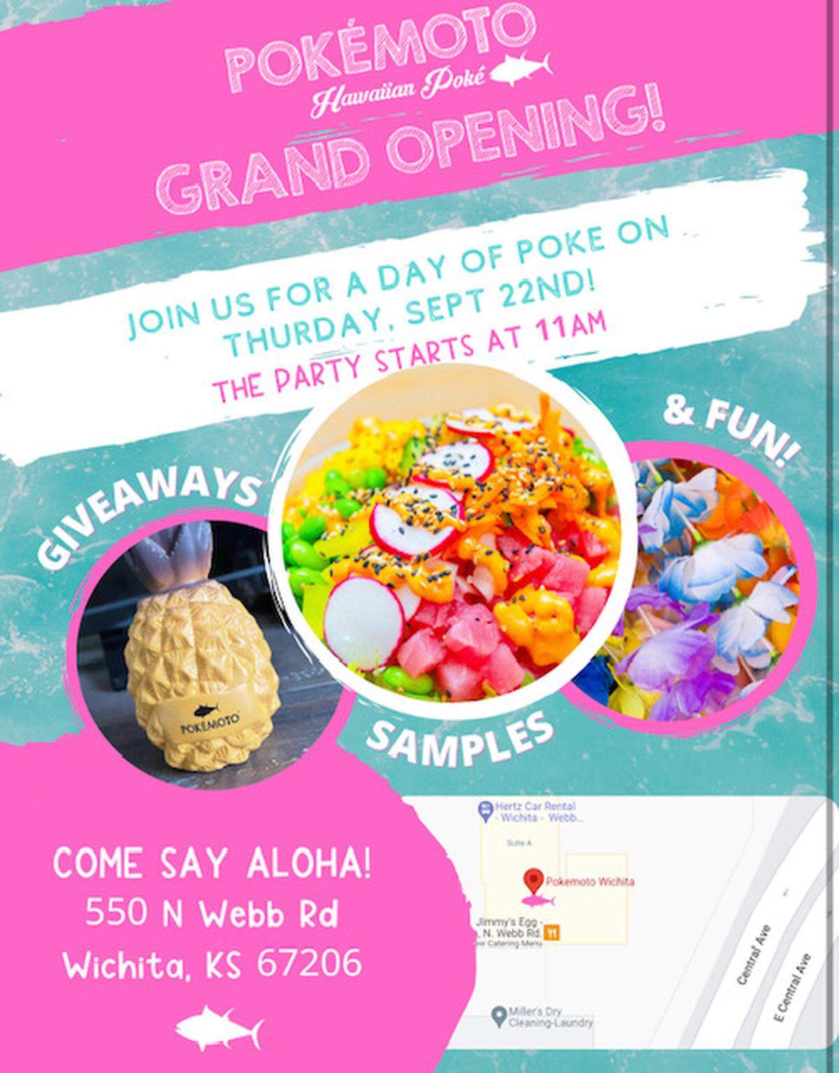 Wichita’s new Pokemoto poke shop opens on Thursday with giveaways and samples.
