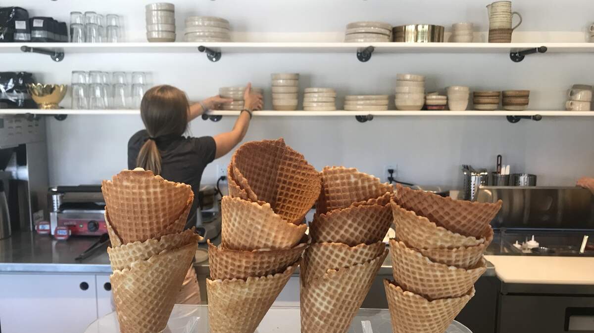 The new Little Lion Ice Cream cafe will open on Wednesday in the Revolutsia shipping container mall at Central and Volutsia.