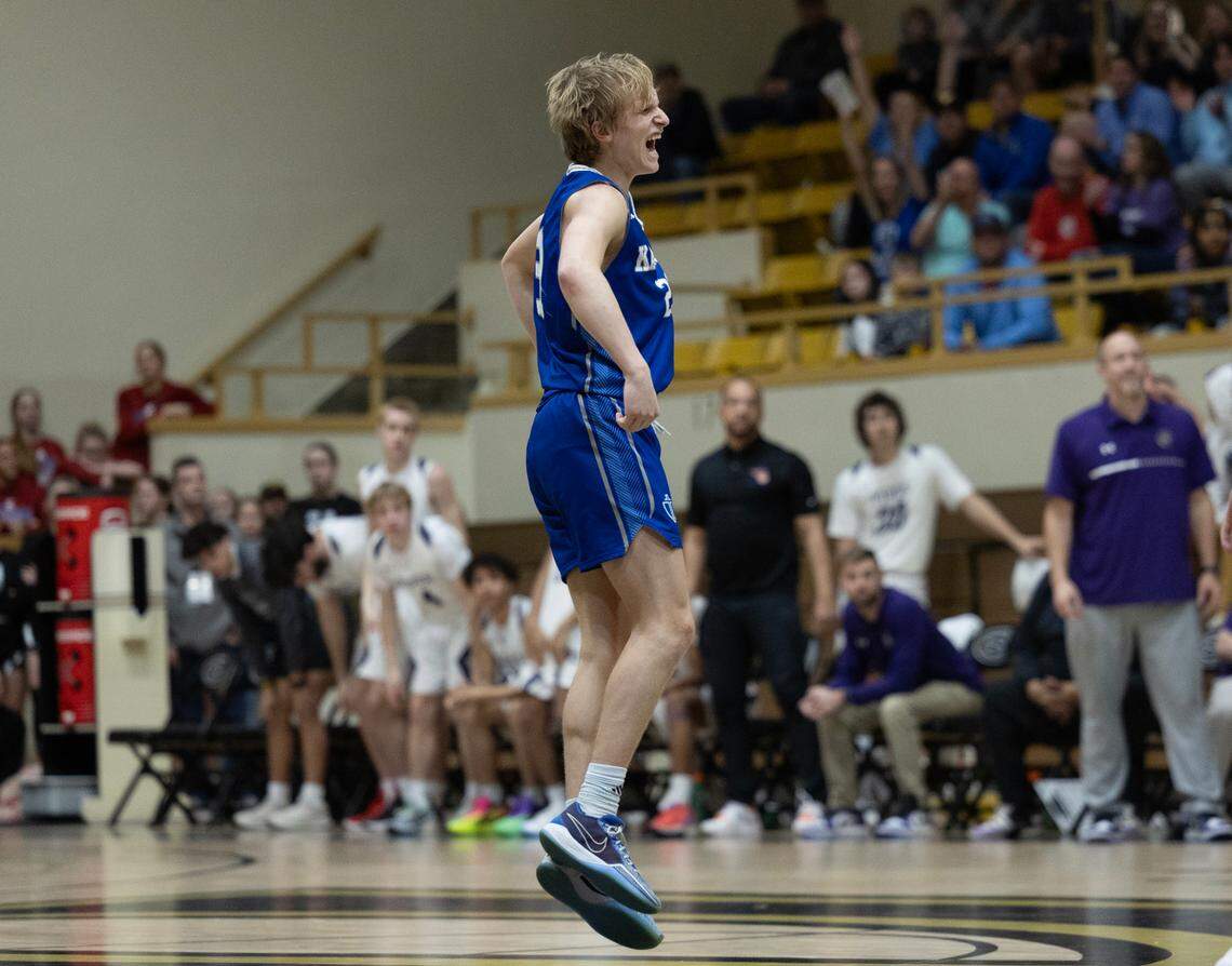 Kapaun Mt. Carmel senior Corbin Johnson hit a buzzer-beating, game-winning shot to lift the Crusaders over Wichita Heights on Tuesday.