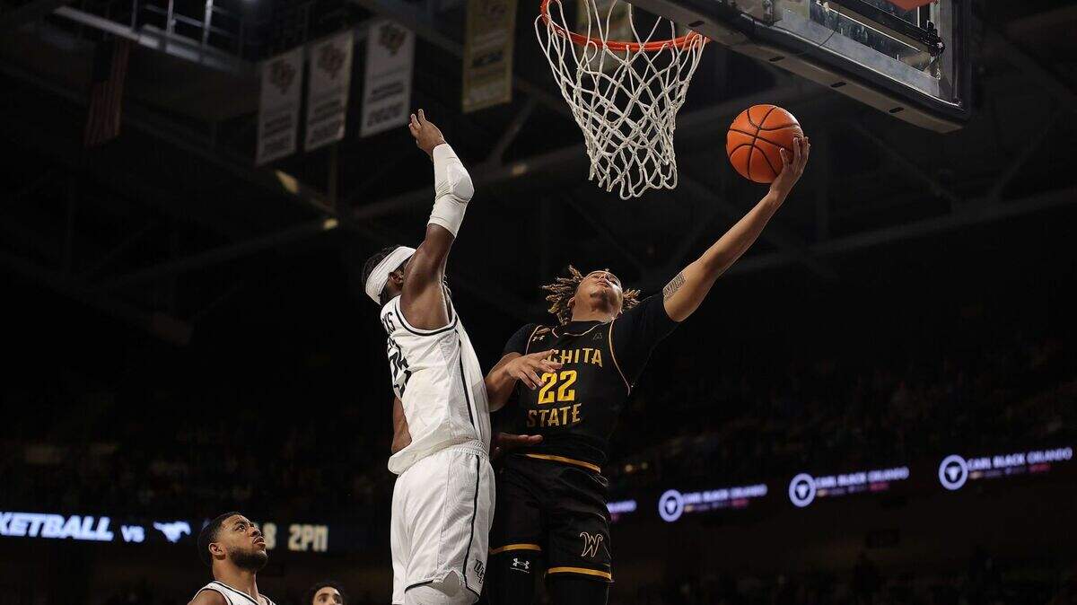 Shammah Scott attacks the rim for Wichita State in its 52-45 loss at UCF on Wednesday.