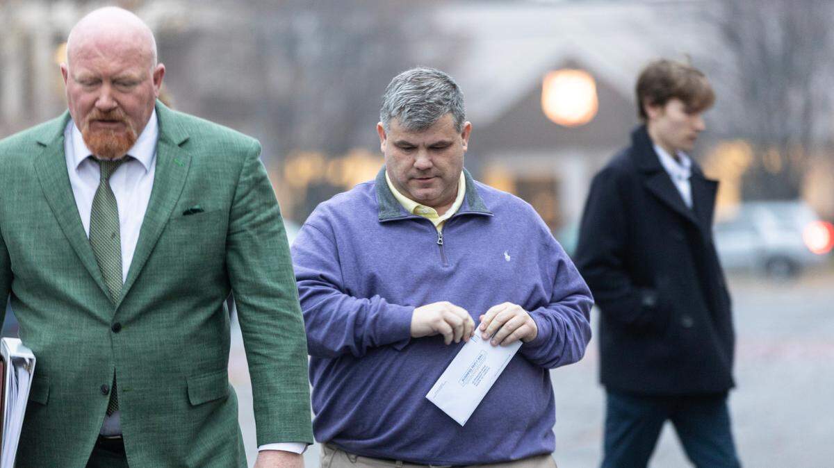 Former Kansas legislator Michael Capps walks back to his attorney’s office after he was convicted on 12 of 18 felony counts in federal court on Wednesday. Capps, a 44-year-old Wichita business owner, was found guilty for lying on applications for federal COVID-19 relief aid.