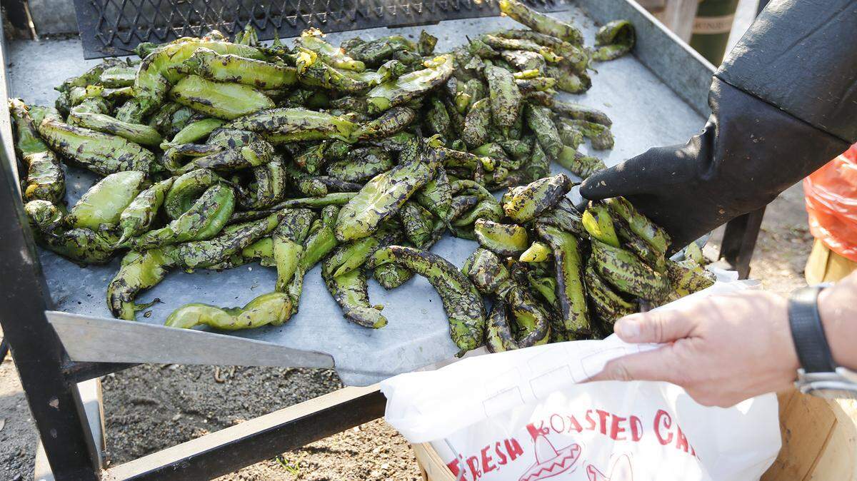 Johnson’s Garden Centers will be selling roasted green chiles this weekend.