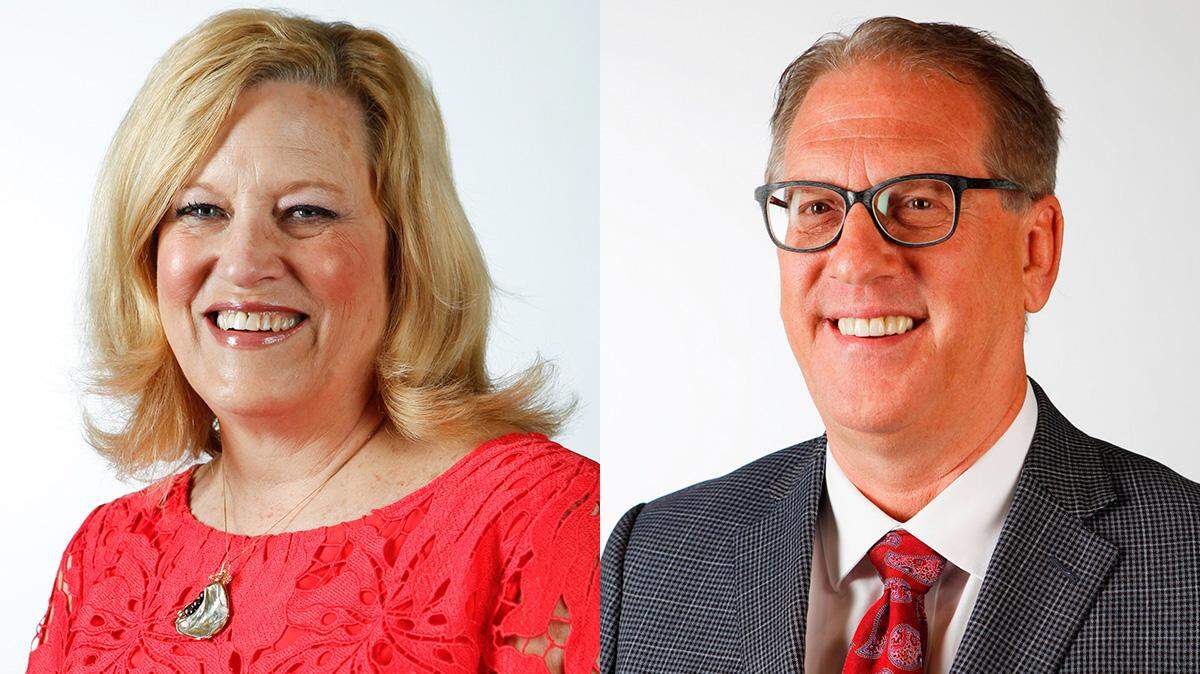 Insurance commissioner candidates Vicki Schmidt and Clark Schultz.