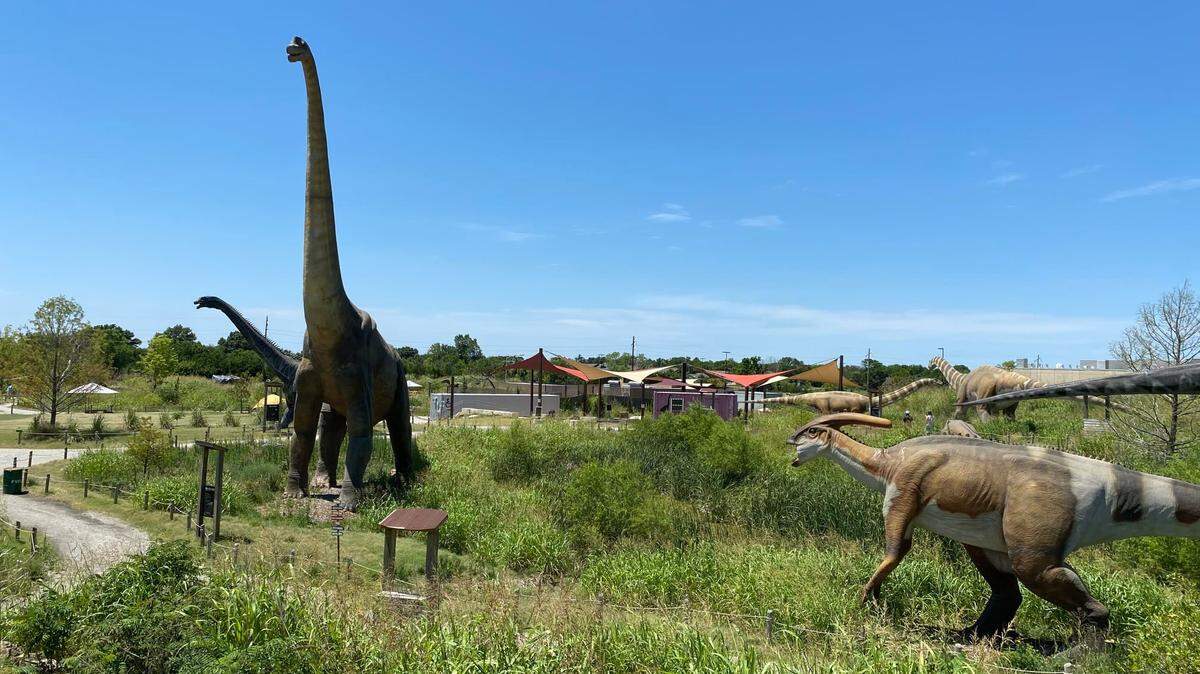 Field Station: Dinosaurs, seen here, is a popular Kansas attraction located in Derby. Officials shared on Facebook that several of their artifacts went missing this week.