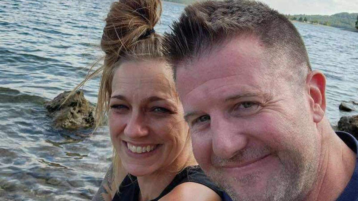 Mindy Ward and Thomas “Tad” Doyle pose for a photo during their August trip to Eureka Springs.