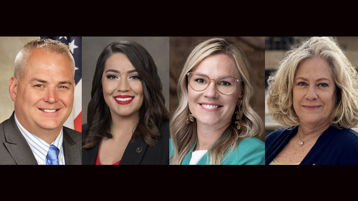 (L-R) Sedgwick County District 2 candidates Jeff Blubaugh and Sarah Lopez. District 3 candidates Stephanie Wise and Celesste Racette.
