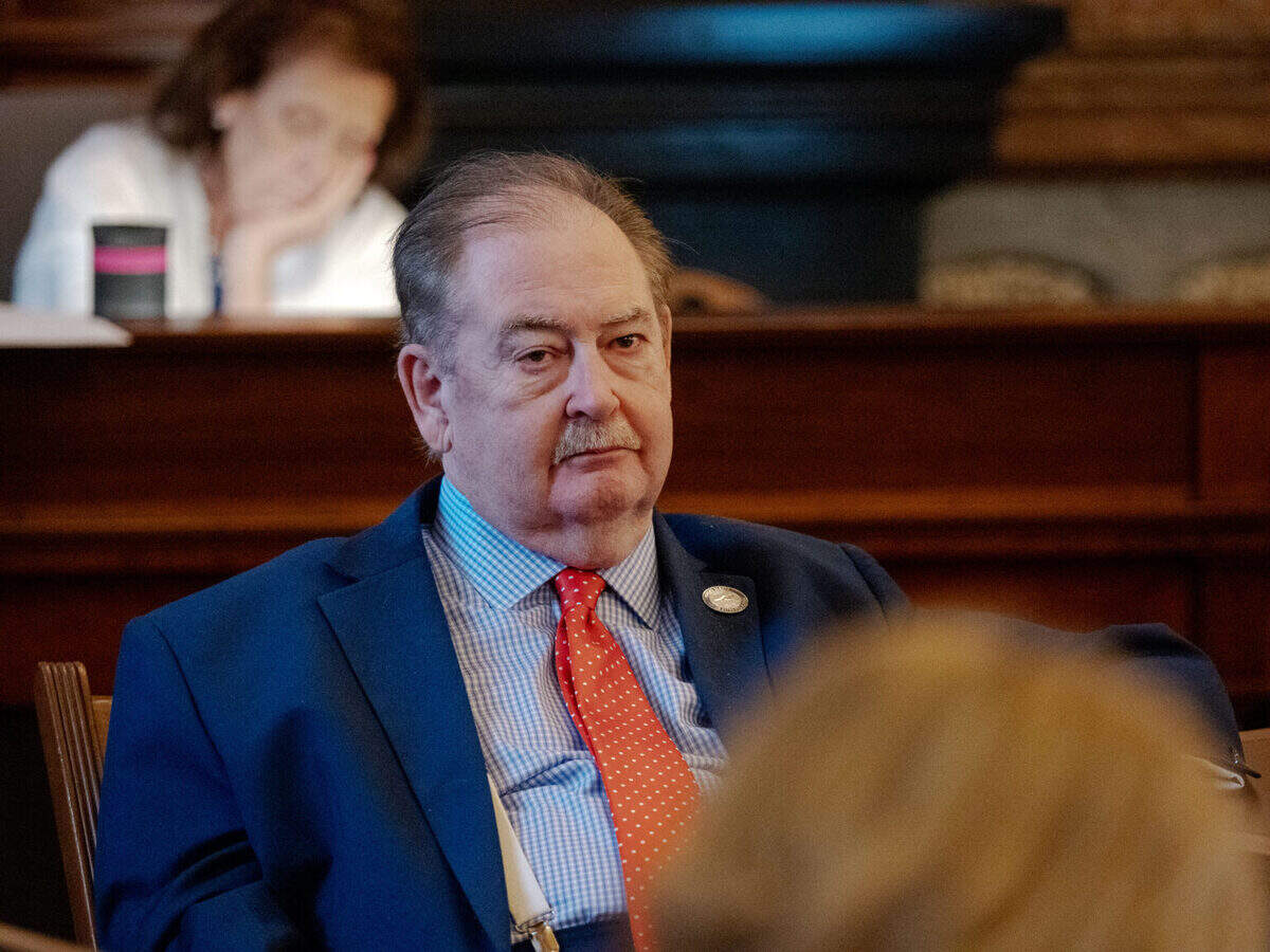 Sen. Tim Shallenburger, shown here during a Senate debate in April, said during a Senate Confirmation Oversight Committee meeting June 30, 2026, that nominee Meredith Schnug is an “activist” and he wouldn’t vote to support her nomination.