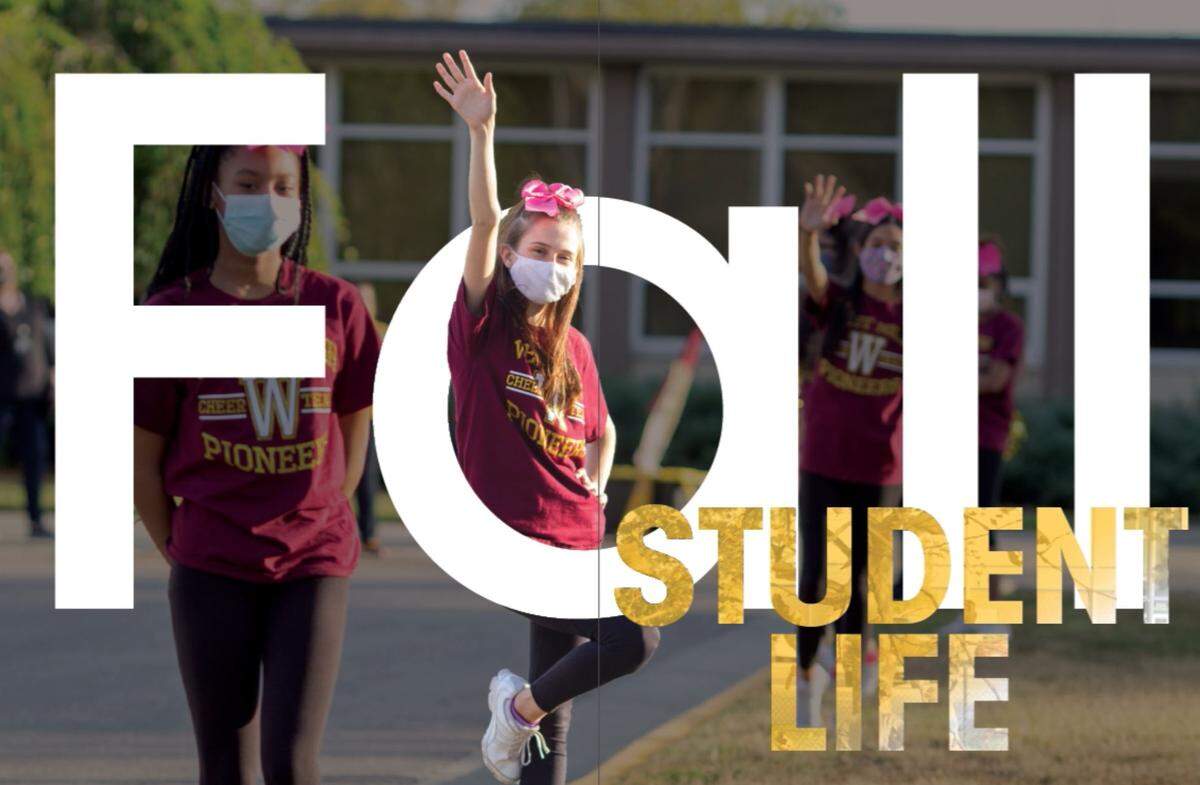 A spread in the 2020-2021 yearbook, The Trail, at Wichita West High School.