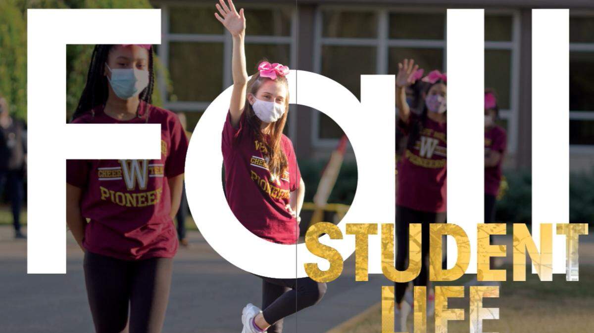 A spread in the 2020-2021 yearbook, The Trail, at Wichita West High School.
