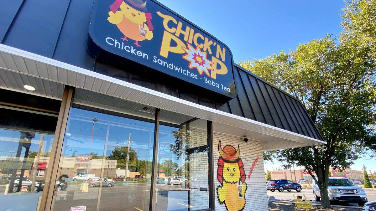 Chick’n Pop is a boba tea and chicken sandwich shop that will open later this month at Harry and Hillside.