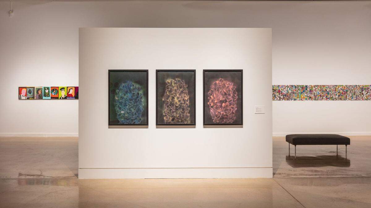 About 15 pieces of local artist Ann Resnick’s work, along with some of her project notebooks, are on display at the Ulrich Museum of Art on the Wichita State University campus.