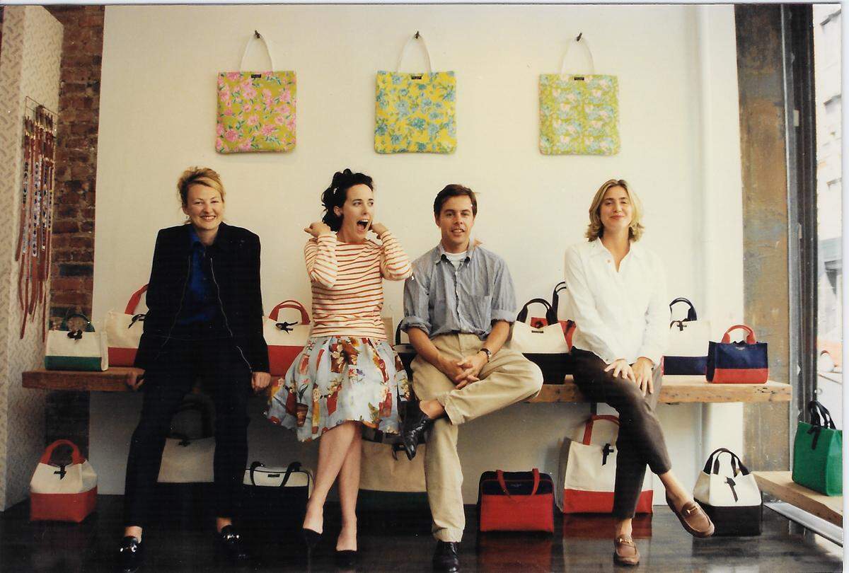 The four founders of the Kate Spade brand: (from left) Elyce Arons, Kate Spade, Andy Spade, and Pamela Bell.