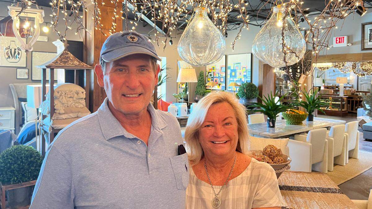 Julian and Karla Binns want to sell their Roo Grayson Furniture and Design and the building it’s in but will keep the business open until it sells.