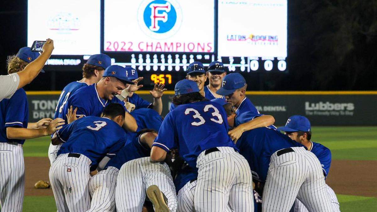 The Santa Barbara Foresters won their third straight NBC World Series championship in a 12-1 victory over the Hays Larks at Eck Stadium on Saturday night.