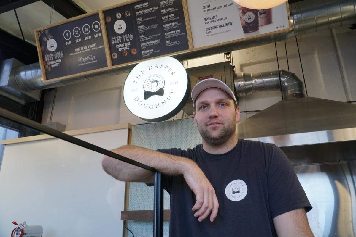 Local entrepreneur Brett Alstatt will open The Dapper Doughnut on Wednesday morning in one of the Union Station canopies in downtown Wichita.