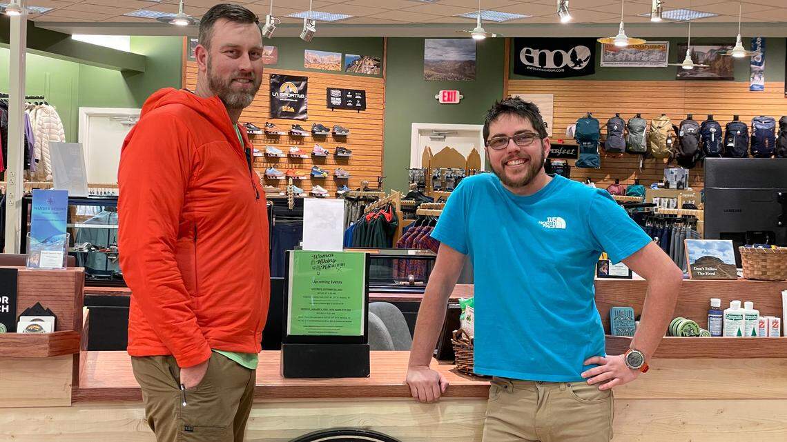 Rendezvous Adventure Outfitters partners Nathan McClure, left, and Zach Petersen, right, are having a soft opening for their new store at the Collective.