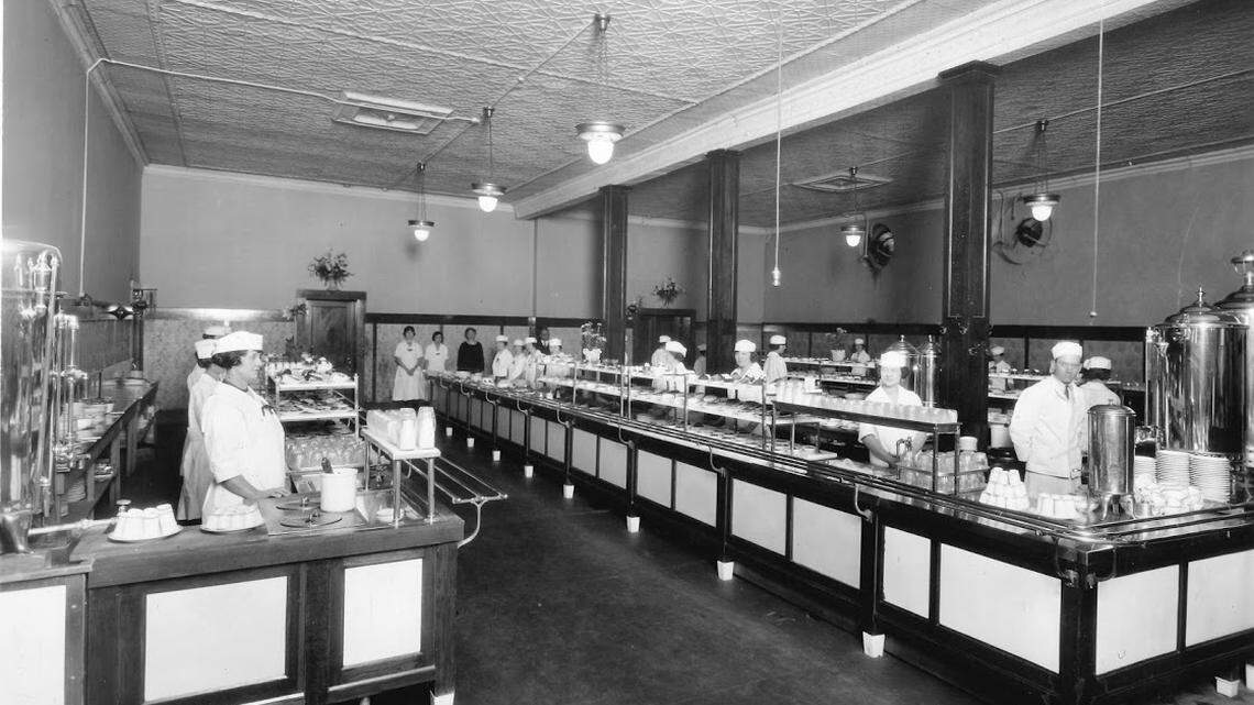 Wolf’s Cafeteria operated at Douglas and Main. It opened in 1919.