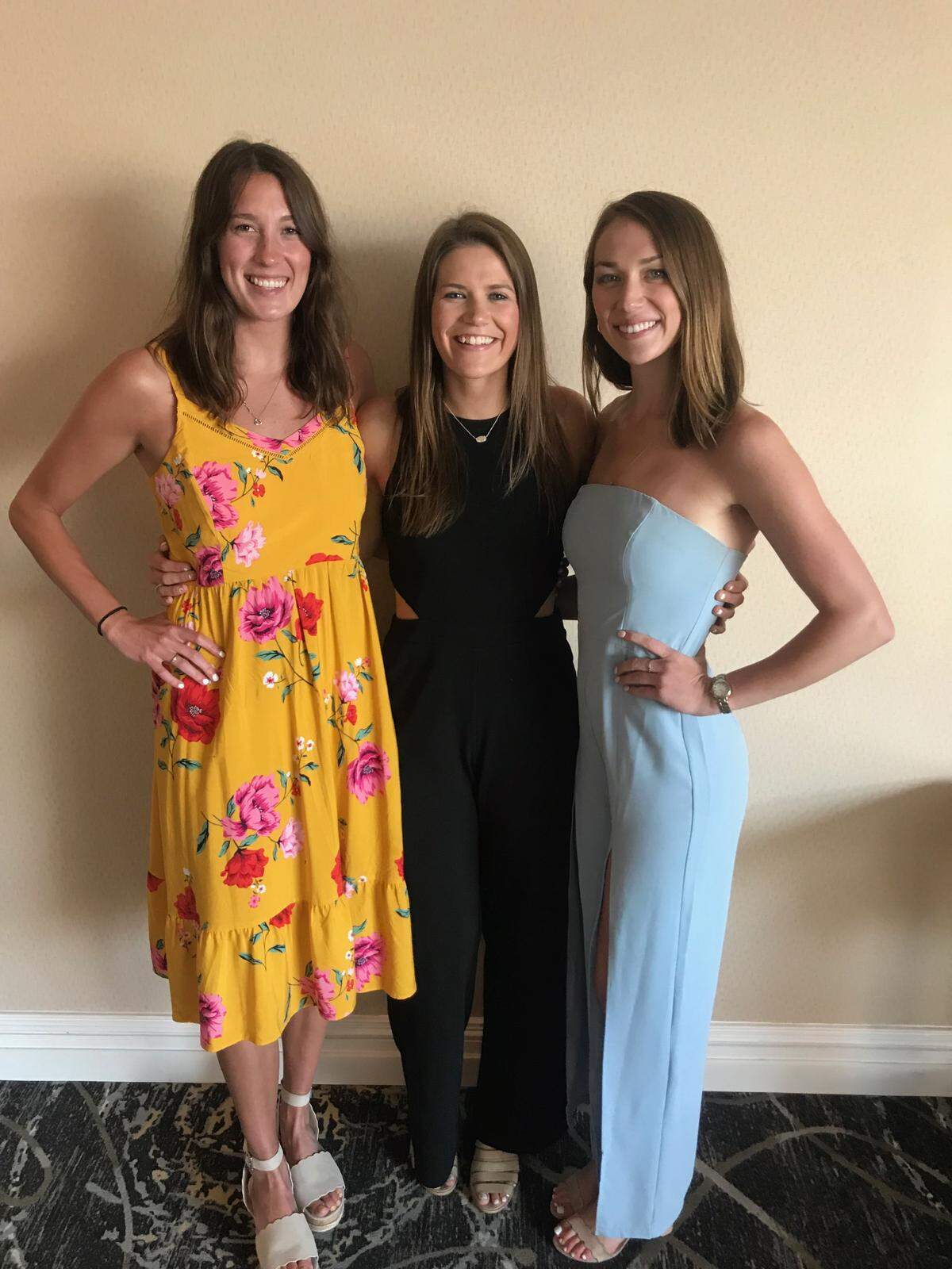 After spending the last four years in different states (and even countries), Kapaun graduates Sydney Kuhn (Notre Dame volleyball), Sammie Bachrodt (Drake basketball) and Grace Hagan (KU soccer) re-united in Wichita this past week at the Greater Wichita Sports banquet.
