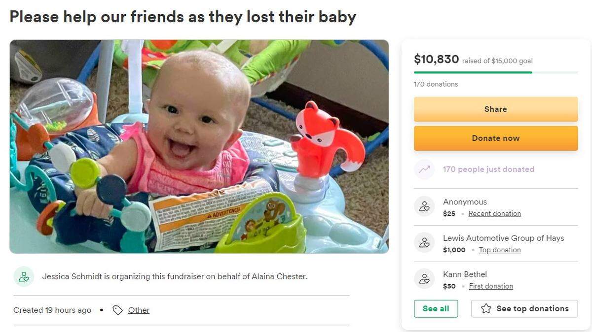 An 8-month-old girl died from her injuries sustained after her family’s home in Hays, Kansas, caught on fire on Wednesday afternoon.
