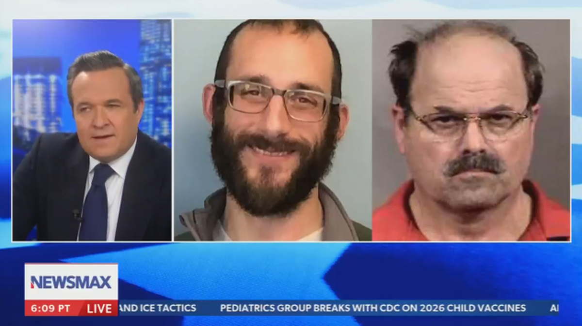 Newsmax host Greg Kelly tries to compare BTK serial killer Dennis Rader (right) to Alex Pretti (center), as part of a far-right smear campaign to try to justify immigration agents killing of Pretti in Minneapolis.
