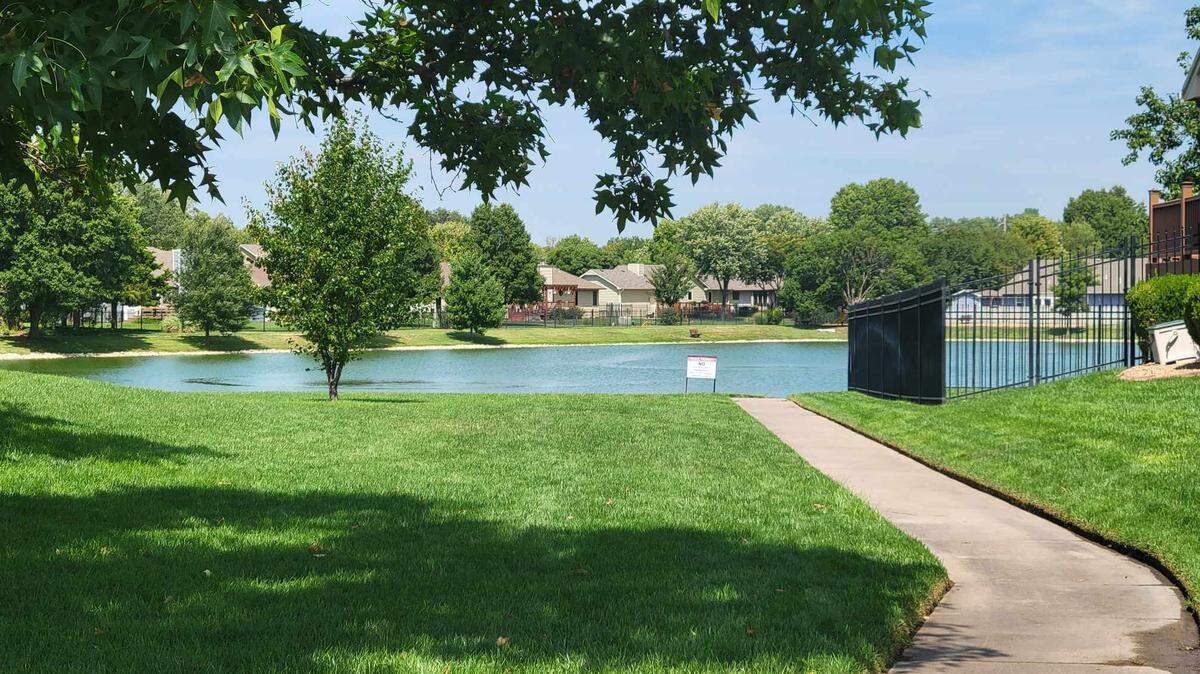 One person died in a reported drowning Thursday morning at this pond in west Wichita.