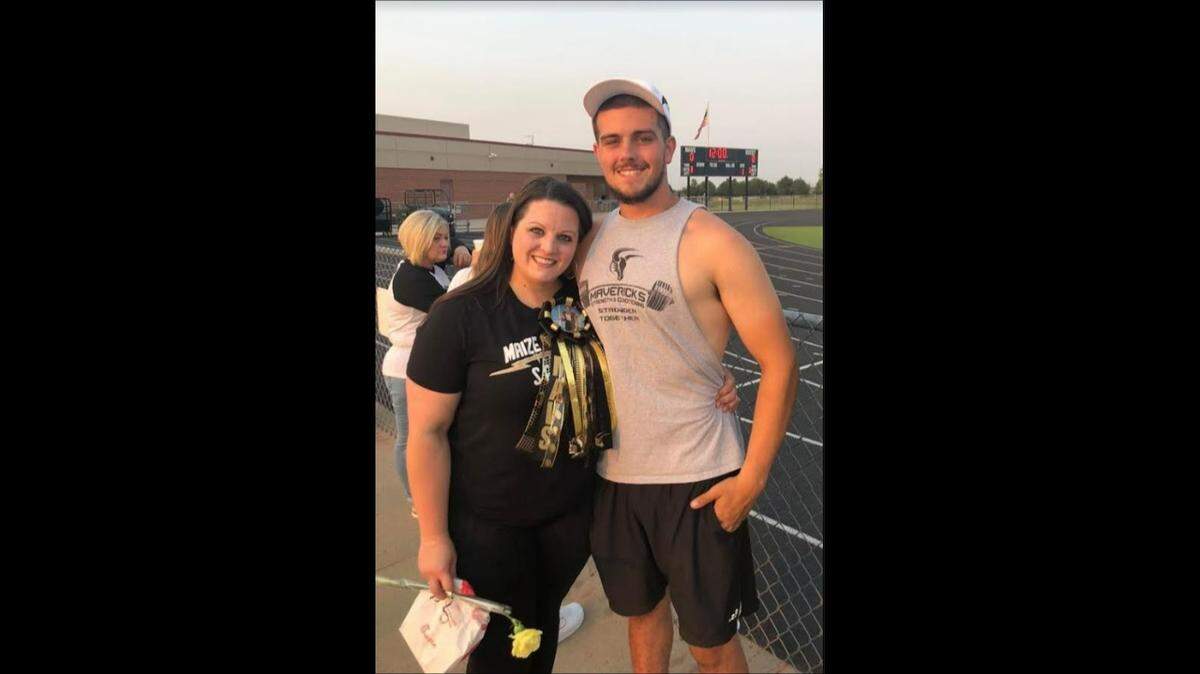 Jill Janes, left, with her son, Max Coleman. Janes’ son died by suicide in April 2023. Coleman’s death inspired a bill that was signed into law that would make suicide encouragement a crime in Kansas.