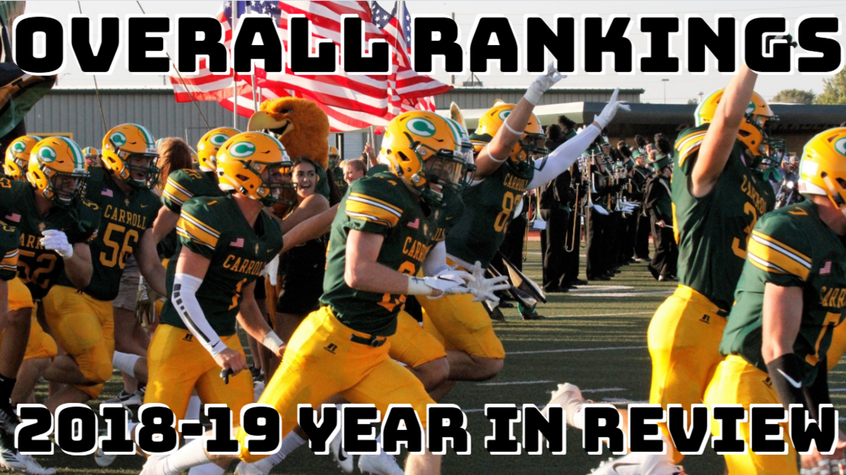 The Wichita Eagle and Varsity Kansas present the third annual Year in Review, ranking the Wichita area high school athletics programs from the 2018-19 school year. (Pictured: Bishop Carroll football)