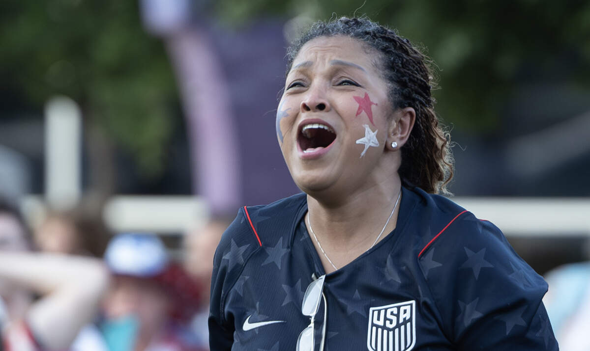 Soccer fans gathered in Wichita’s Naftzger Park on Monday night to watch the US team take on Belgium in their World Cup match in Seattle. The United States lost 4-1, eliminating them from the tournament.