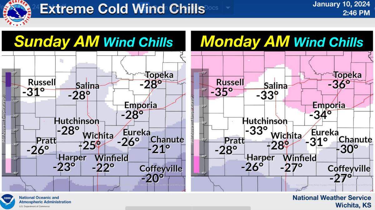 The National Weather Service in forecasting dangerous wind chills in the coming days.