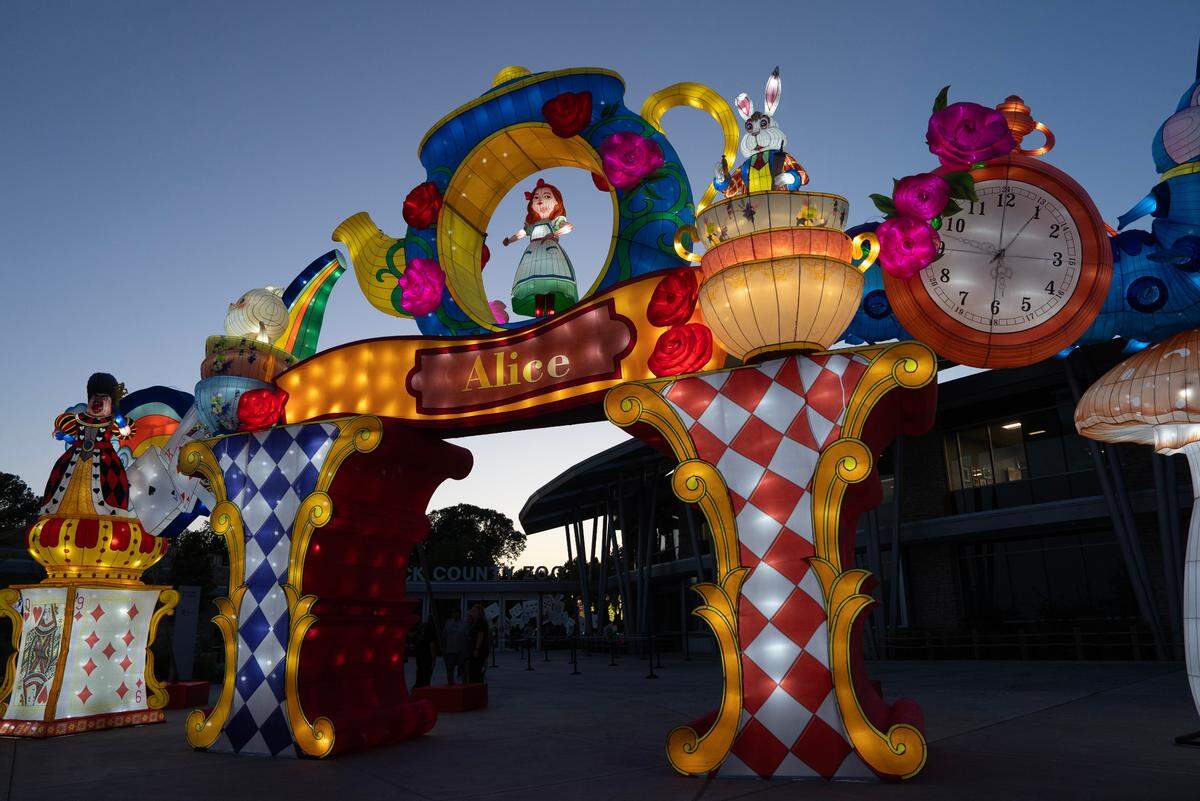 Visitors to the Sedgwick County Zoo’s Wild Lights display will find that this year, more than half of the displays feature scenes and characters from “Alice in Wonderland.”