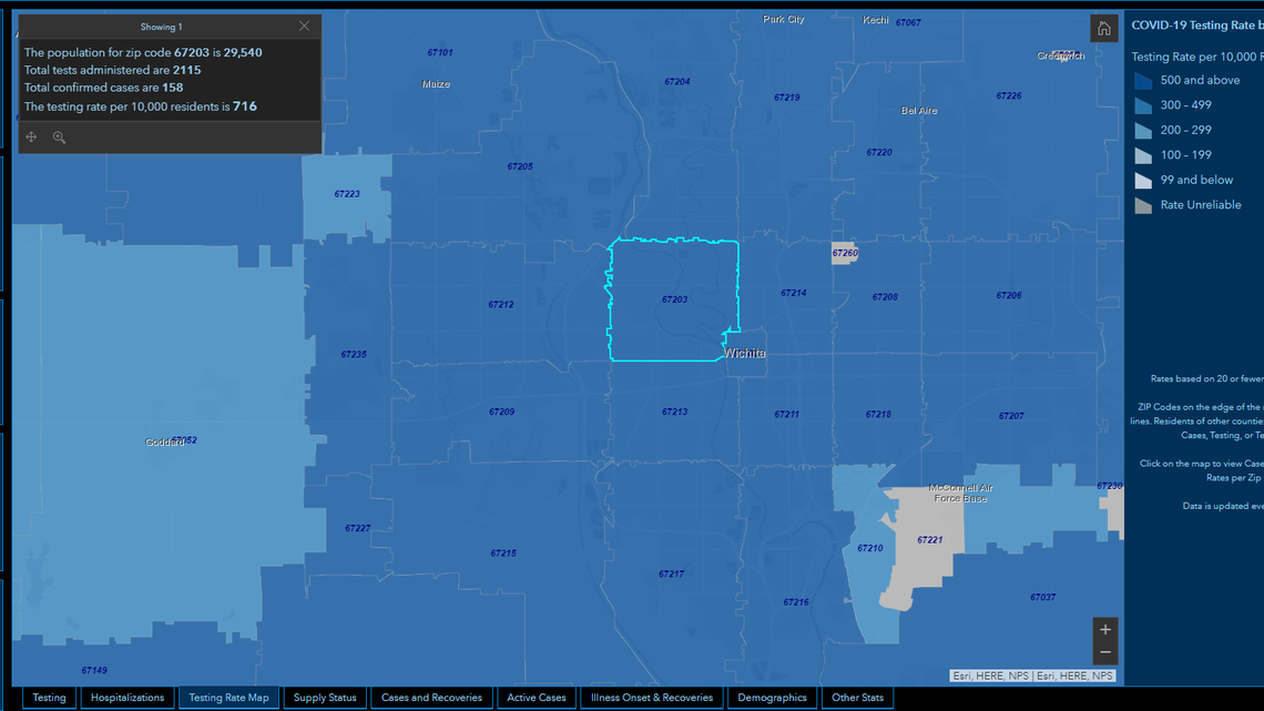 Six Wichita, KS ZIP codes have at least 100 cases of COVID | Wichita Eagle