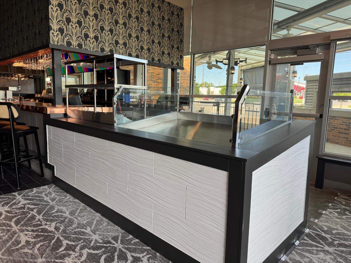 A big display cabinet near the entrance of the soon-to-open Todd’s Creole Kitchen will hold many types of seafood on ice.