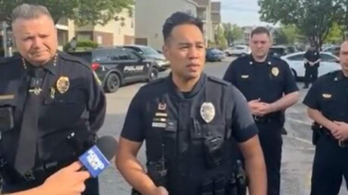 Kris Gupilan briefs the media following a shooting in northeast Wichita that left one female critically injured.
