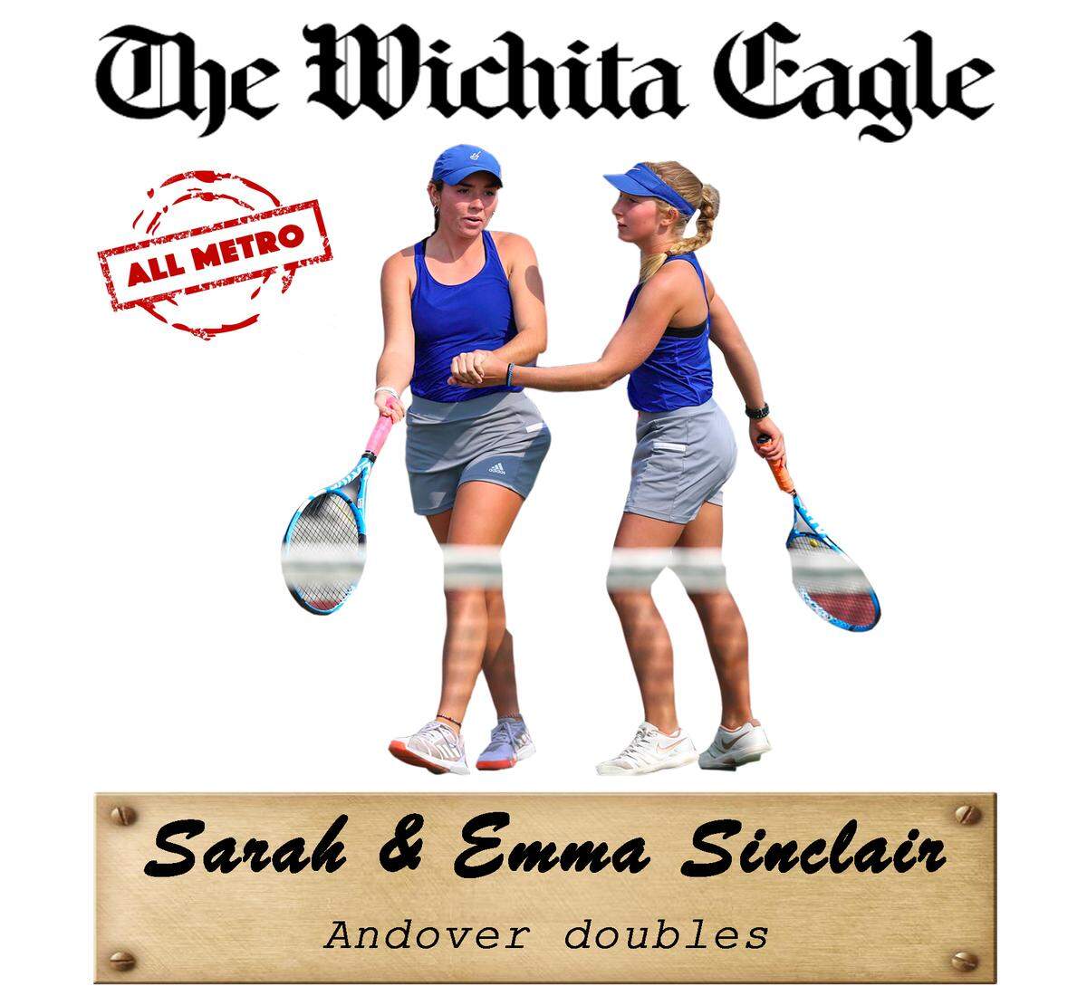 Andover’s doubles team of Emma and Sarah Sinclair.