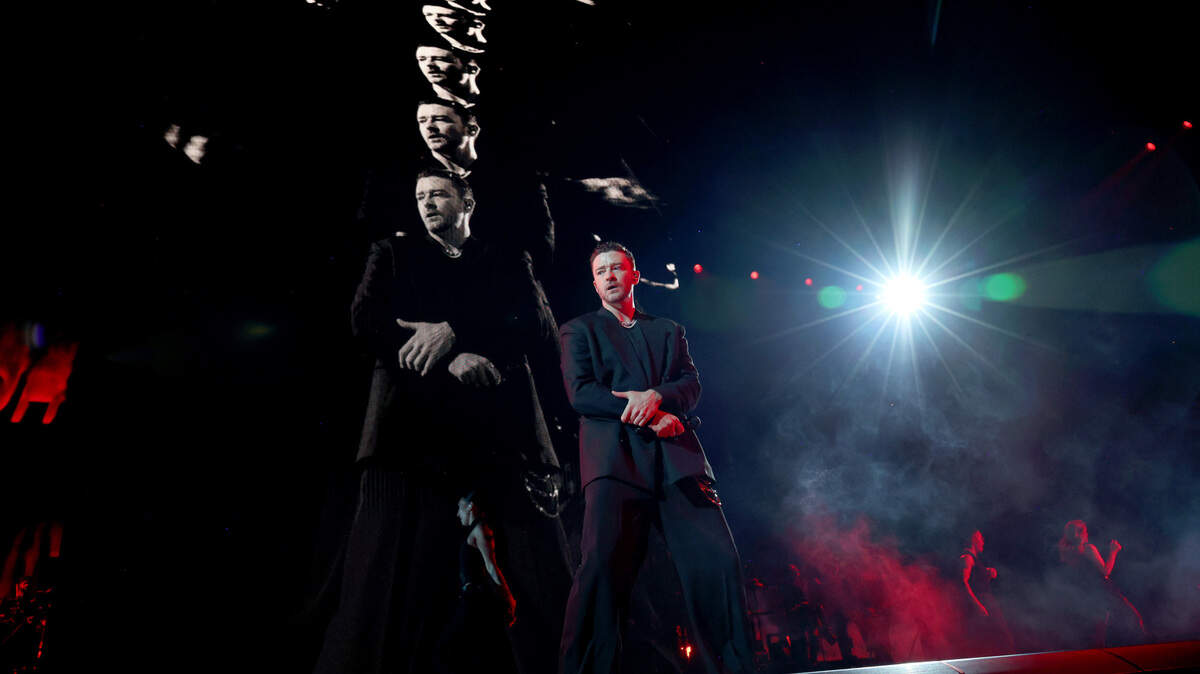 Justin TImberlake is pictured in a tour-approved photo taken at a New York City concert in early October. New photographers were not permitted to take photos at his Wichita show.