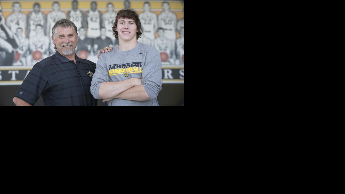 Evan Wessel, right, will be a redshirt junior on the Wichita State basketball team this fall. His father, Todd, played football at the school in 1985-86.

