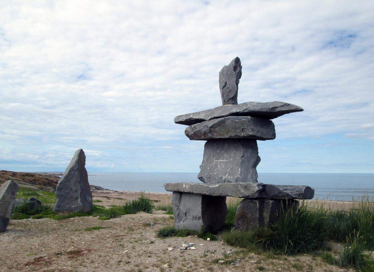 Torin Rupe will construct a 25-foot-tall inukshuk like this overlooking 13th Street as part of the upcoming Sedgwick County Art Park. An inukshuk is a stone monument that represents the human form. Arctic people built the landmarks as a way to communicate their route or presence.