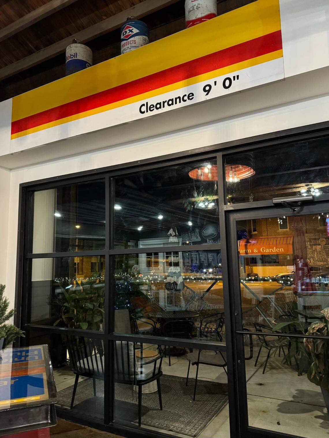 The Hub’s design incorporates an old clearance sign that was part of the gas station that occupied the space before.